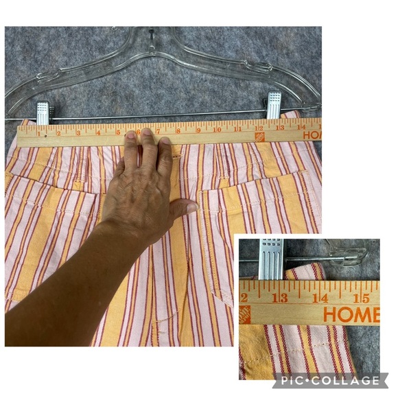 Anthropologie x Maeve Colette Striped Linen Blend Cropped Wide Leg Pants - Sz 28 - Picture 10 of 12